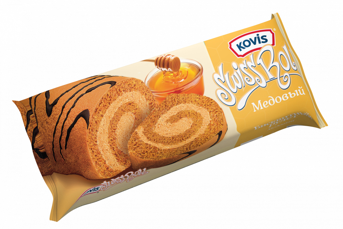 Рулет бисквит "Медовый" под товарным знаком "KOVIS" 175г*15 шт