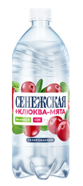 Сенежская + Клюква-Мята 1л газ Пэт 1уп/6шт
