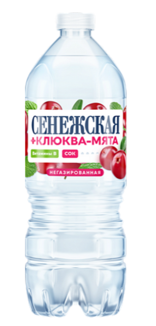 Сенежская + Клюква-Мята 1л негаз Пэт 1уп/6шт