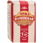Мука пшеничная хлебопекарная ГОСТ (пакет 1кг) ТМ Раменская 1уп/10шт