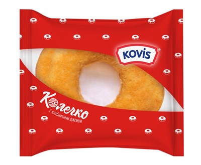 Изделие хлебобул сдобное "Колечко" с клубнич джемом под тов знаком "Kovis" 40г*36шт