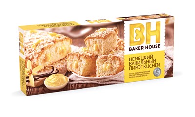 Пирог бисквитный "KUCHEN" ванильный под товарным знаком "Baker House" 350г*8шт.