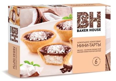Изделия хлебобул сдобные "МИНИ-ТАРТЫ" с кокосовой начинкой под тов знаком "Baker House" 240г*8шт