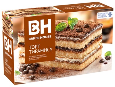 Торт бисквитный "Baker House" "Тирамису" 350г * 8шт