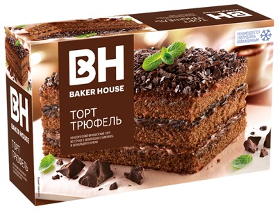 Торт бисквитный "Baker House" "Трюфель" 350г * 8шт