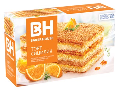 Торт бисквитный "Baker House" "Сицилия" 350г * 8шт