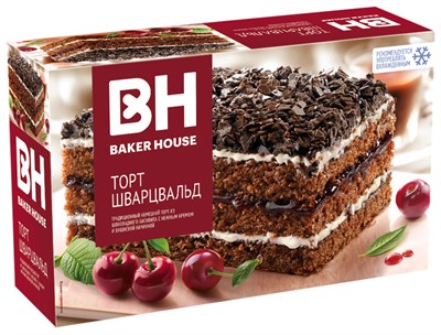 Торт бисквитный "Baker House" "Шварцвальд" 350г * 8шт