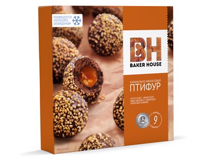 Пирожные "Птифур" карамель-арахис с начинкой под товарным знаком "Baker House" 225г*10шт