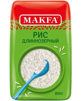 Рис шлифованный длиннозерный "MAKFA" 0,8x6 (СТО) (СОСНОВКА, пл)