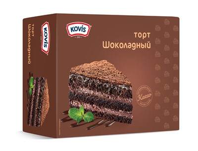 Торт бисквитный "Шоколадный" под товарным знаком "KOVIS" 240гр*12шт