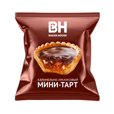 Изделие хлебобул сдобное "МИНИ-ТАРТ" с карамельно-арахисовой начинкой под тов знаком "Baker House" 40г*24шт