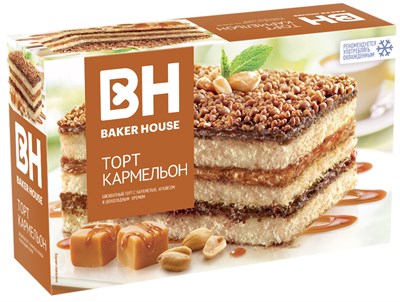 Торт бисквитный "Baker House" " Кармельон" 350г * 8шт