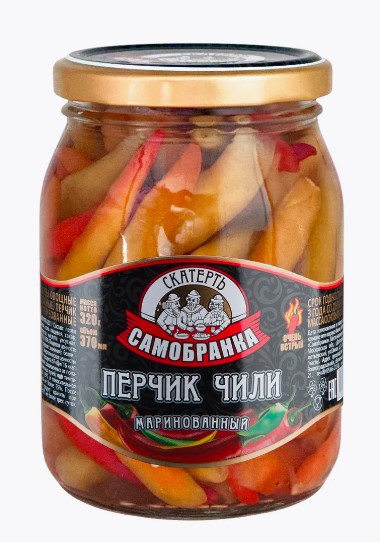Перчик "СКАТЕРТЬ-САМОБРАНКА" чили маринованный с/б 370мл 1уп/12шт