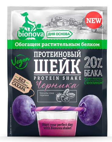 Протеиновый шейк «Bionova®» с черникой 25гр 1кор/1шб/14шт
