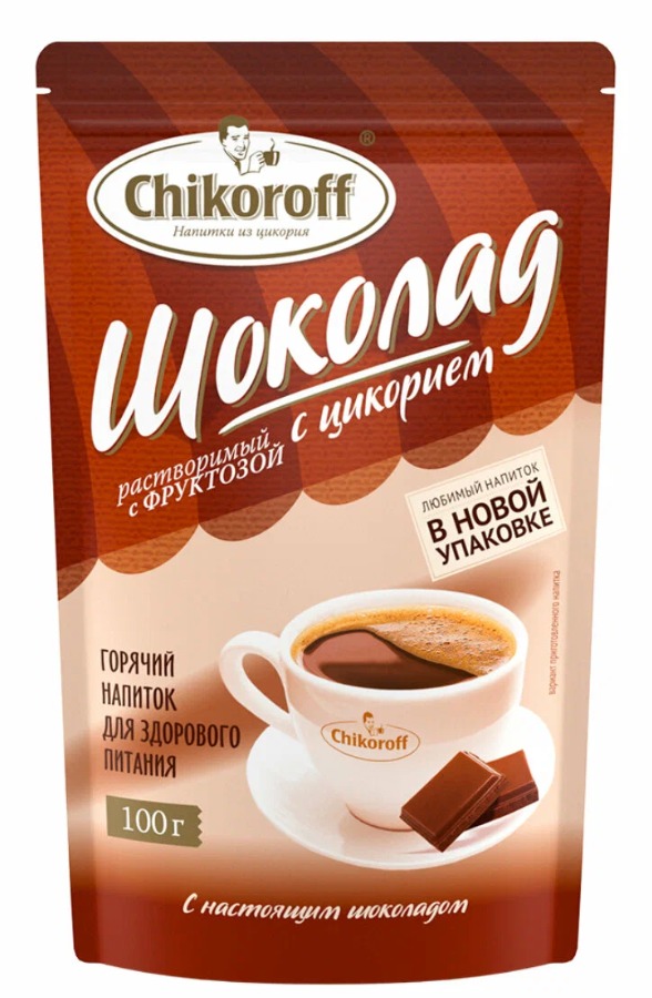 Напиток растворимый из цикория "Шоколадный" Chikoroff, 100 гшб/12шт