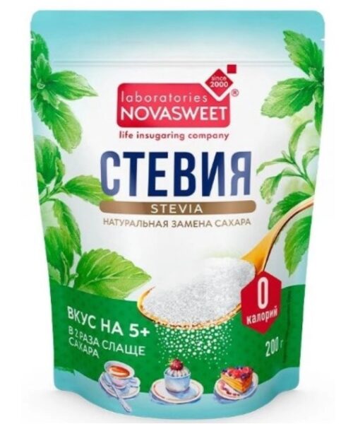 КПД Столовый подсластитель Новасвит Стевия, 200г 1кор/12шт
