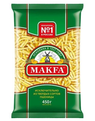 Изделия макаронные ЛАПША А в/с 0,45x20 (ПАВАН, пл, "MAKFA")