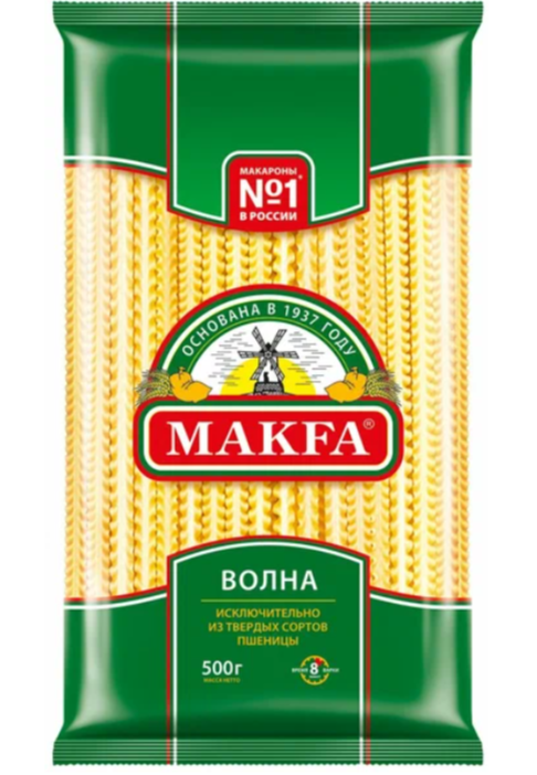 Изделия макаронные ЛАПША ДЛ.ШИРОКАЯ "ВОЛНА" А в/с 0,5x12 (ПАВАН, пл, "MAKFA")