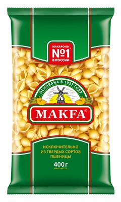 Изделия макаронные РАКУШКИ А в/с 0,4х20 (ПАВАН, пл, "MAKFA")