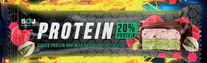 Протеиновый батончик "Protein SOJ" с малиново-фисташковым вкусом 1шоубокс(20шт*50г)