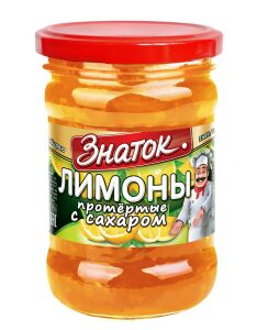 ЗНАТОК Ягода Лимон протёрт. с сахаром 280гр 1кор/12шт