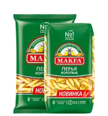 Изделия макаронные ПЕРЬЯ КОРОТКИЕ А в/с 0,4x20 (ПАВАН, пл, "MAKFA")