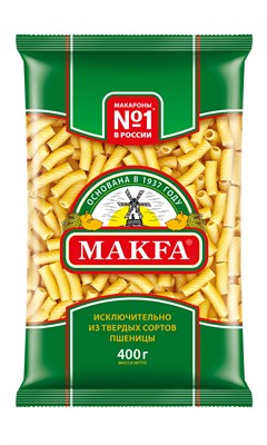 Изделия макаронные РОЖКИ А в/с 0,4x20 (42 г/я) (ПАВАН, пл, "MAKFA")