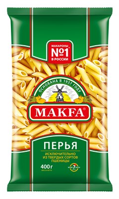 Изделия макаронные ПЕРЬЯ А в/с 0,4x20 (36 г/я) (ПАВАН, пл, "MAKFA")