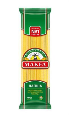 Изделия макаронные ЛАПША ДЛИННАЯ А в/с 0,4x20 (FAVA, пл, "MAKFA")