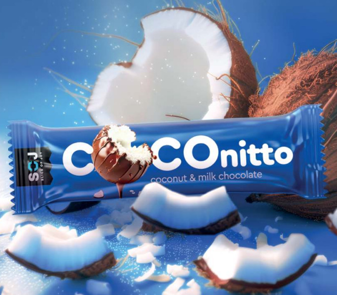 Кокосовый батончик с ванильно-сливочным вкусом 40г COCOnitto (1шб*20шт)