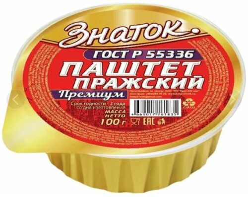 ЗНАТОК ЛАМИСТЕР Паштет Пражский Премиум 100гр 1кор/20шт