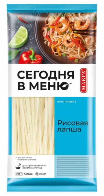 Изделия макаронные ЛАПША РИСОВАЯ "MAKFA" 0,2x12 (ОМСК, пл, "MAKFA")
