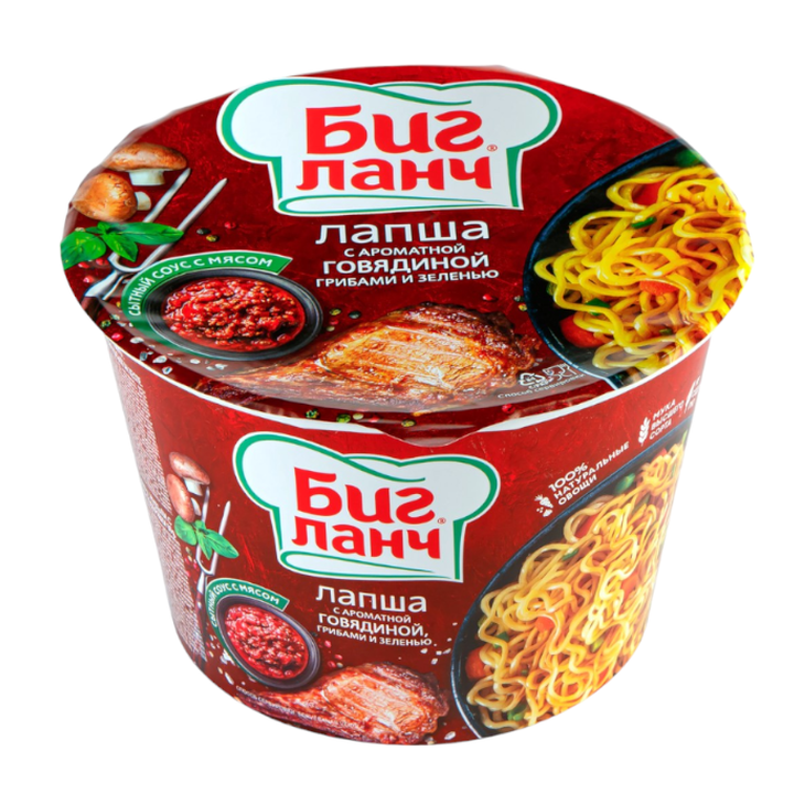 Биг-Ланч 90г.1х24 Говядина, грибы и зелень (48)