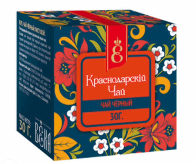 БАНДЕРОЛЬ Чай чёрный листовой «Краснодарскiй чай ВЕКА» (30 гр.)/30