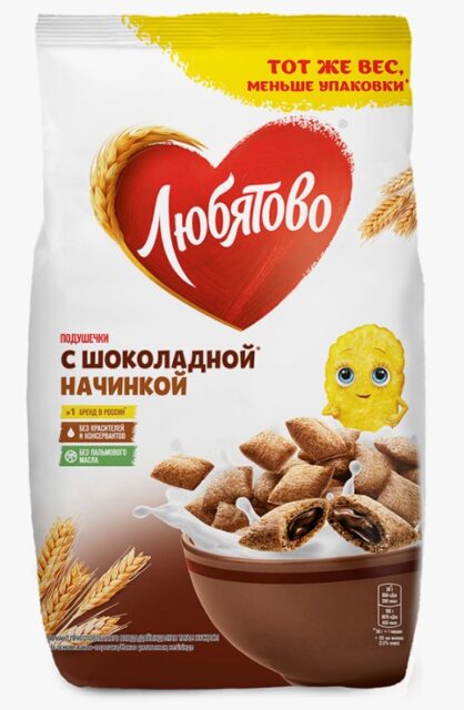 Готов завтр Подушечки с шоколадной начинкой Любятово 220 г. 1х8 (П-72)