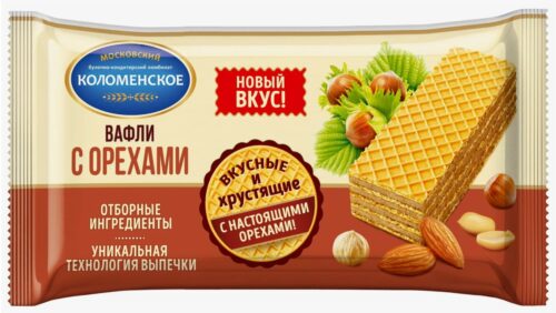 Вафли Коломенские 200г.1х20 С Орехами (1732) (П-80 Р-8)