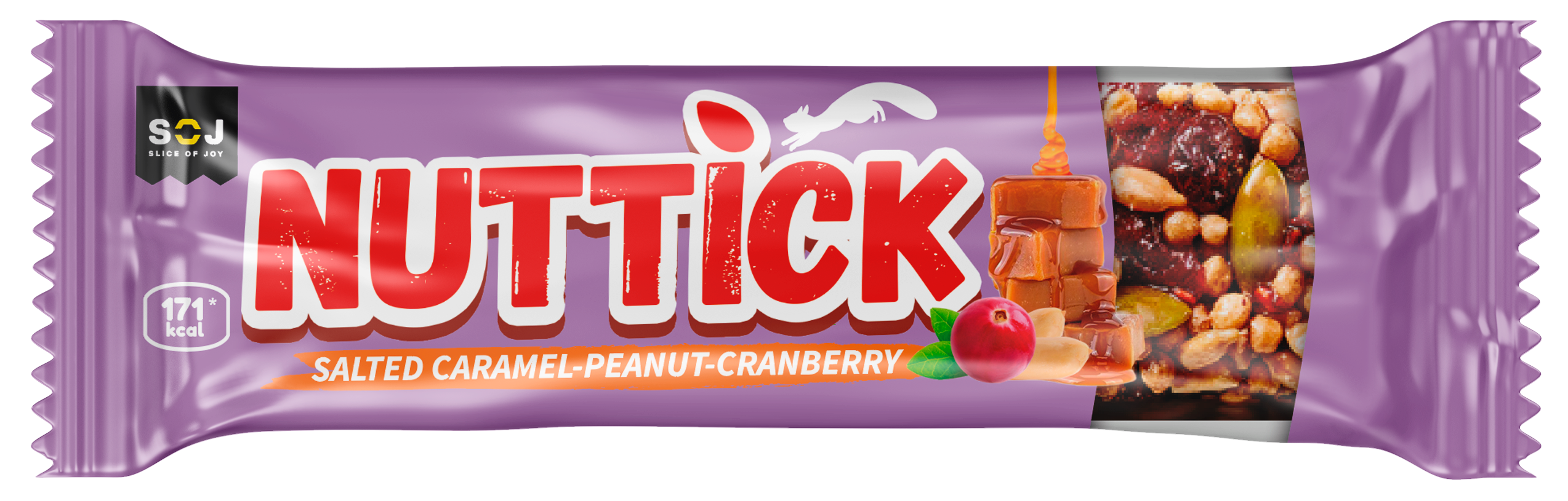 Батончик "NUTTICK" с арахисом и клюквой 35г 80шт (4бл*20шт)