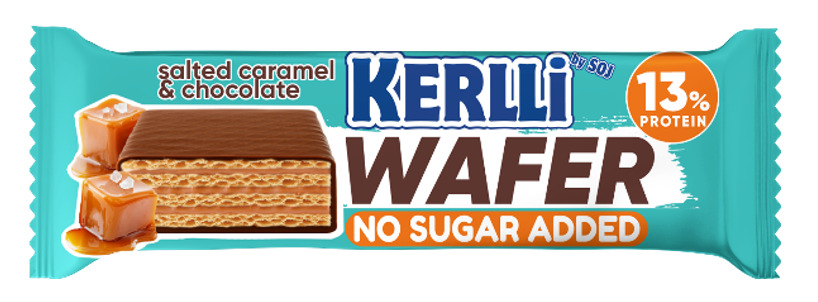 Батончик вафельный «KERLLI» б/с со вкусом соленой карамели 45г 64шт (4б*16шт)