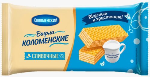 Вафли Коломенские 200 г.1х20 Сливочный ГОСТ (1196) (П-80 Р-8)