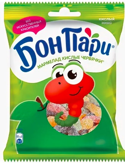 Бон-Пари марм. фрукт. 75г.1х15шт Червяки (П-234 Р-26) !!!