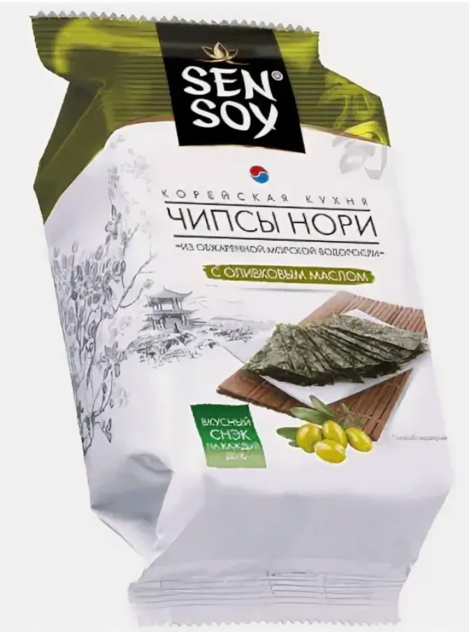 Чипсы Нори OLIVE из морской капусты 4,5г 1х18 Сэнсой Премиум (П-114 Р-19) ПРОМО