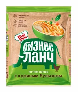 Бизнес-Ланч Лапша плёнка 60г 1х100 Яичная с куриным бульоном (П-54 Р-6)