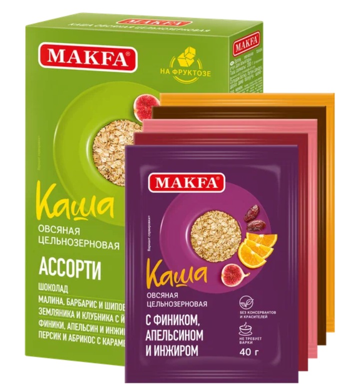 Каша овсяная цельнозерн. момент. пригот. ассорти (0,04х5)*12