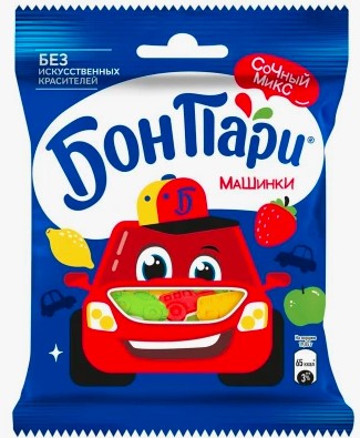Бон-Пари марм. фрукт. 75г.1х15шт Машинки (П-260 Р-26)