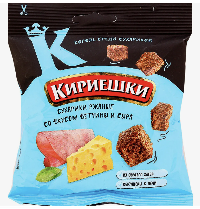 Сухарики Кириешки 40г 1х60 Ветчина/сыр (П-81 Р-9) (БС106)