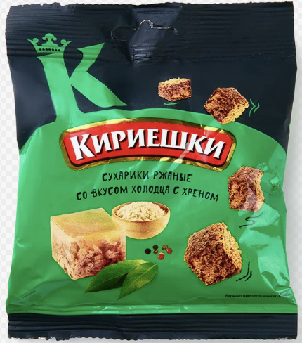 Сухарики Кириешки 40г 1х60 Холодец с хреном (П-81 Р-9) (БС108)
