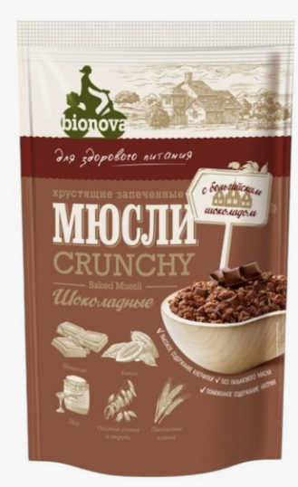Мюсли хрустящие запеченные Bionova шоколадные, 350г 1кор/12шт