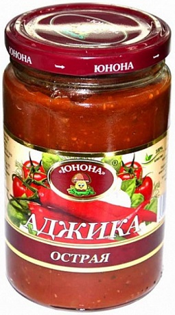 Аджика Острая 370гр/12шт. с/б Юнона