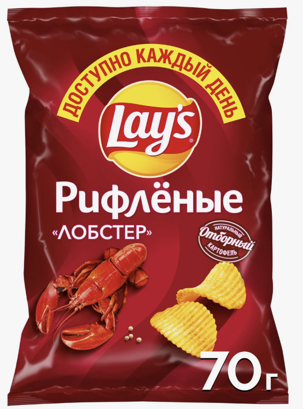 Лейс 70г. 1х25 Лобстер Рифленые (П-32 Р-4)