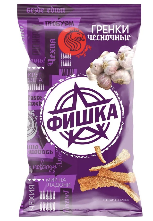 Гренки Фишка 120 г чесночные/20